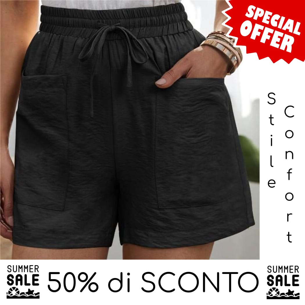 KATE Pantaloncini larghi, casual e solidi con due tasche