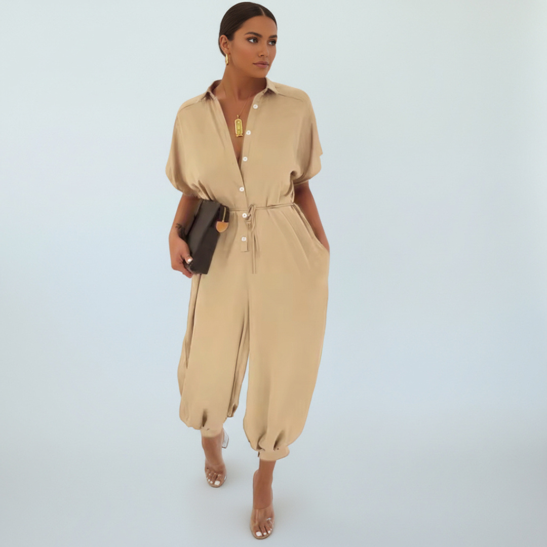 ✨ Tuta “Aura” – Eleganza Fluida con Coulisse in Vita