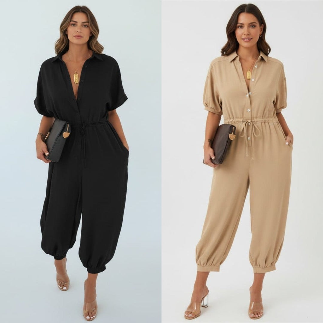 ✨ Tuta “Aura” – Eleganza Fluida con Coulisse in Vita