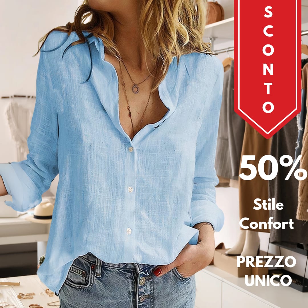 SALLY Blusa fatta a mano in lino naturale