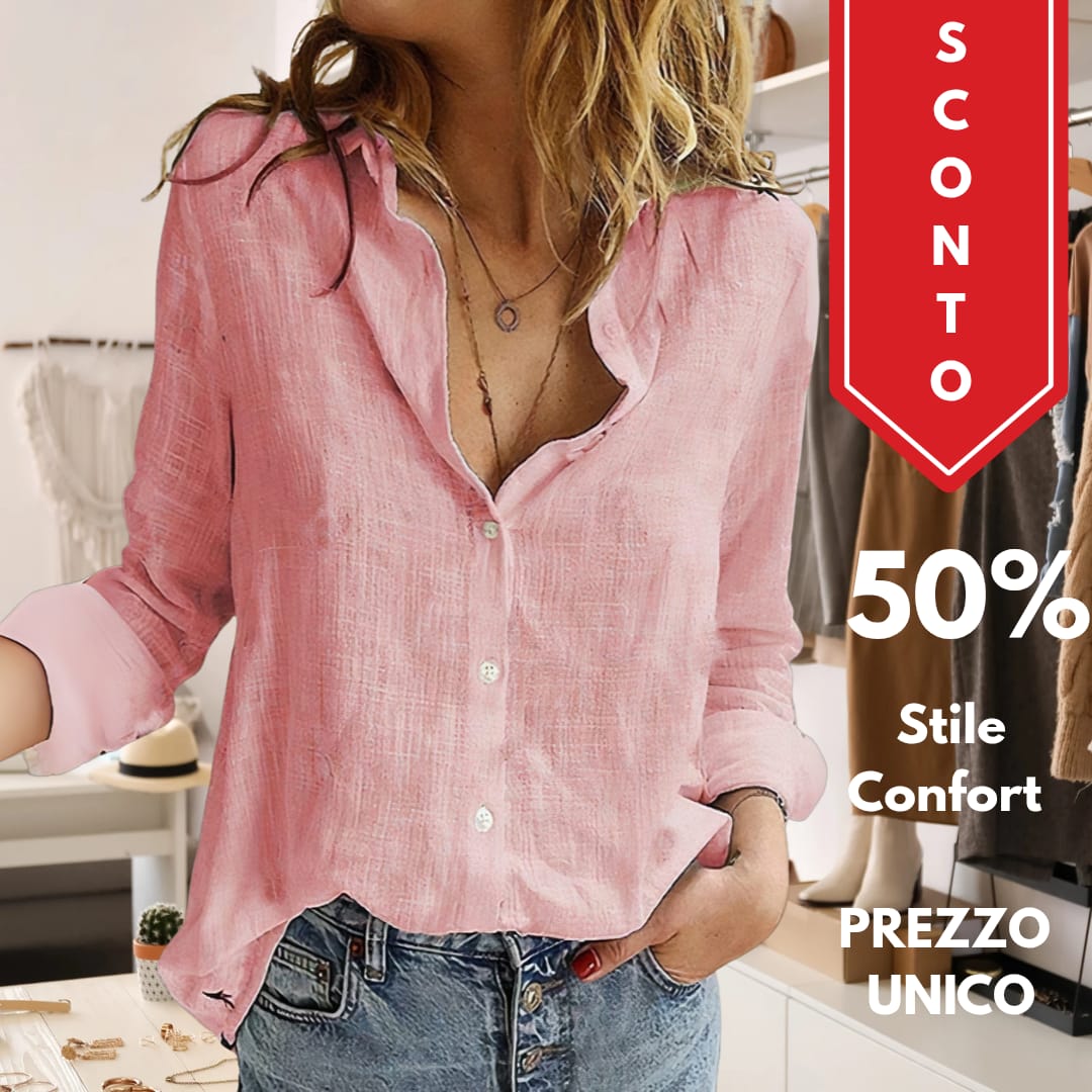 SALLY Blusa fatta a mano in lino naturale