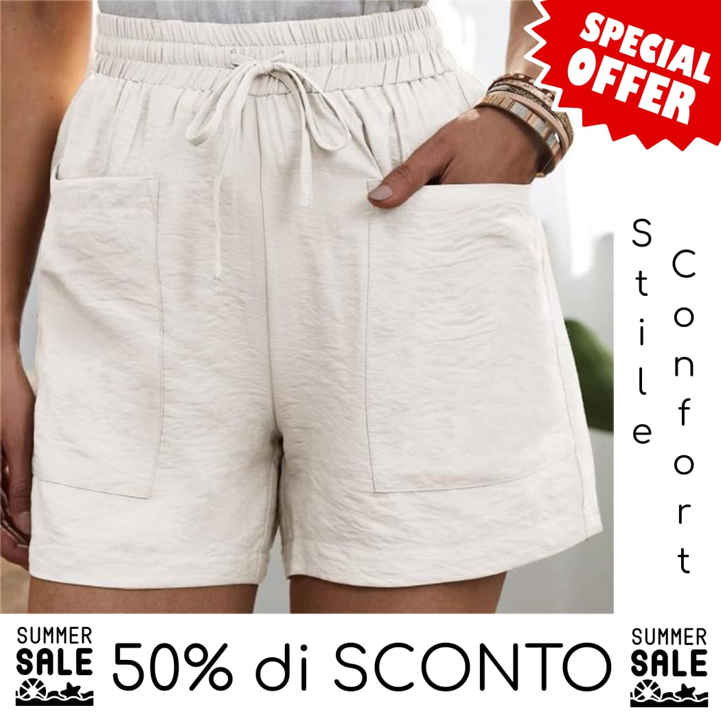 KATE Pantaloncini larghi, casual e solidi con due tasche